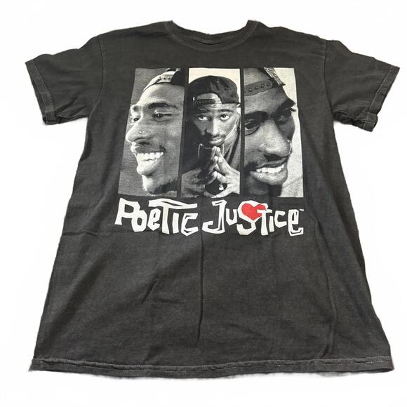 Other - Poetic Justice Tupac Triple Portrait Graphic Tee Black Small